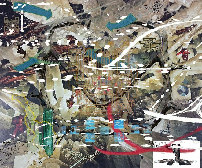 Tong Yi Xin, Animalistic Punk - Cave
2019, Jacquard tapestry, galvanized metal tube, steel eye bolts