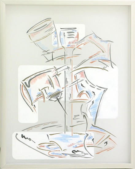 He Kunlin, 01.23.2020 (reverse side on right)
Acrylic and Mylar, with double frames